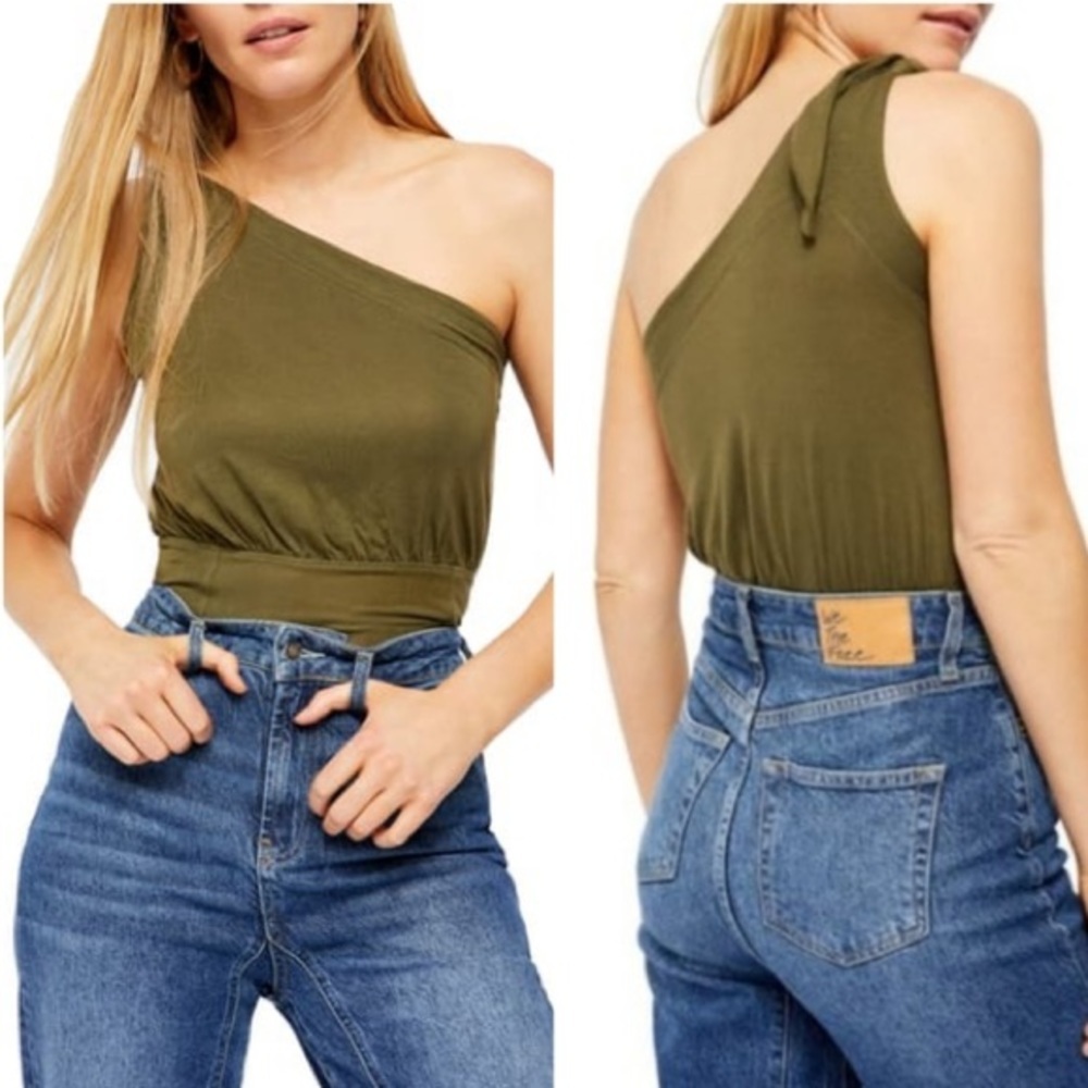 Free People Size XS One Shoulder Tank Top
